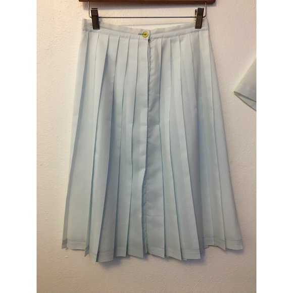 Vintage 50s Skirt Set Cropped Top Pastel Twee School Soft Girl Anime Kawaii (BT) - Picture 6 of 13
